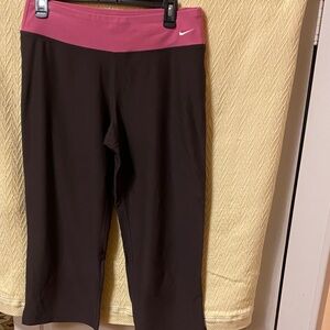 Nike Black and Pink Athletic capri
